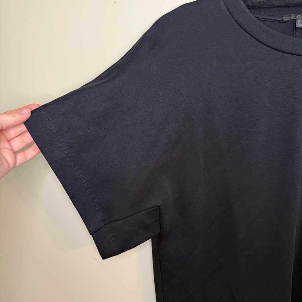 COS Cotton/Nylon Mix Black T-Shirt Shift Dress XS - Picture 2 of 7